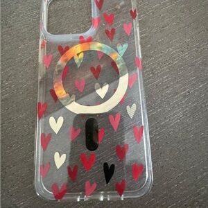 Heart Pattern Phone Case - Red and Black